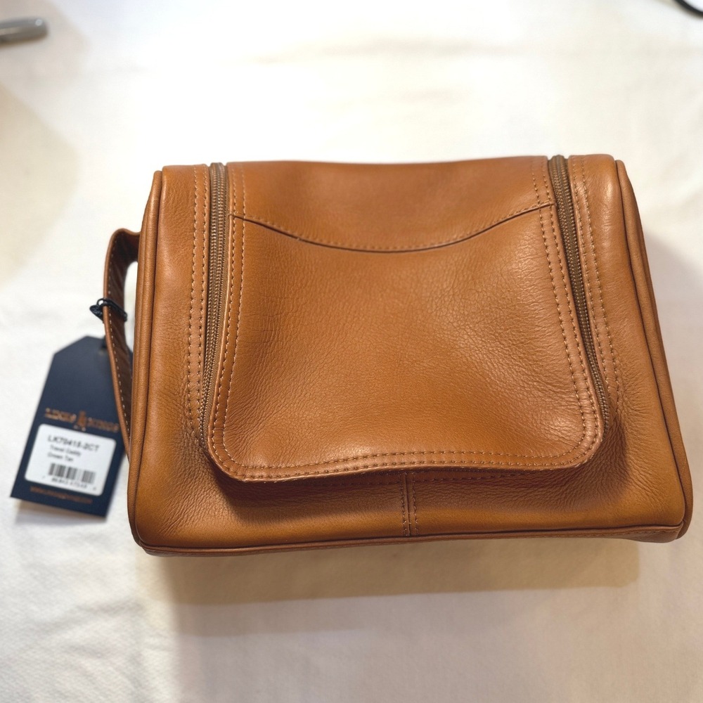 Links Kings Premium Leather Travel Caddy | Toiletry Bag with Dust Bag  NWT